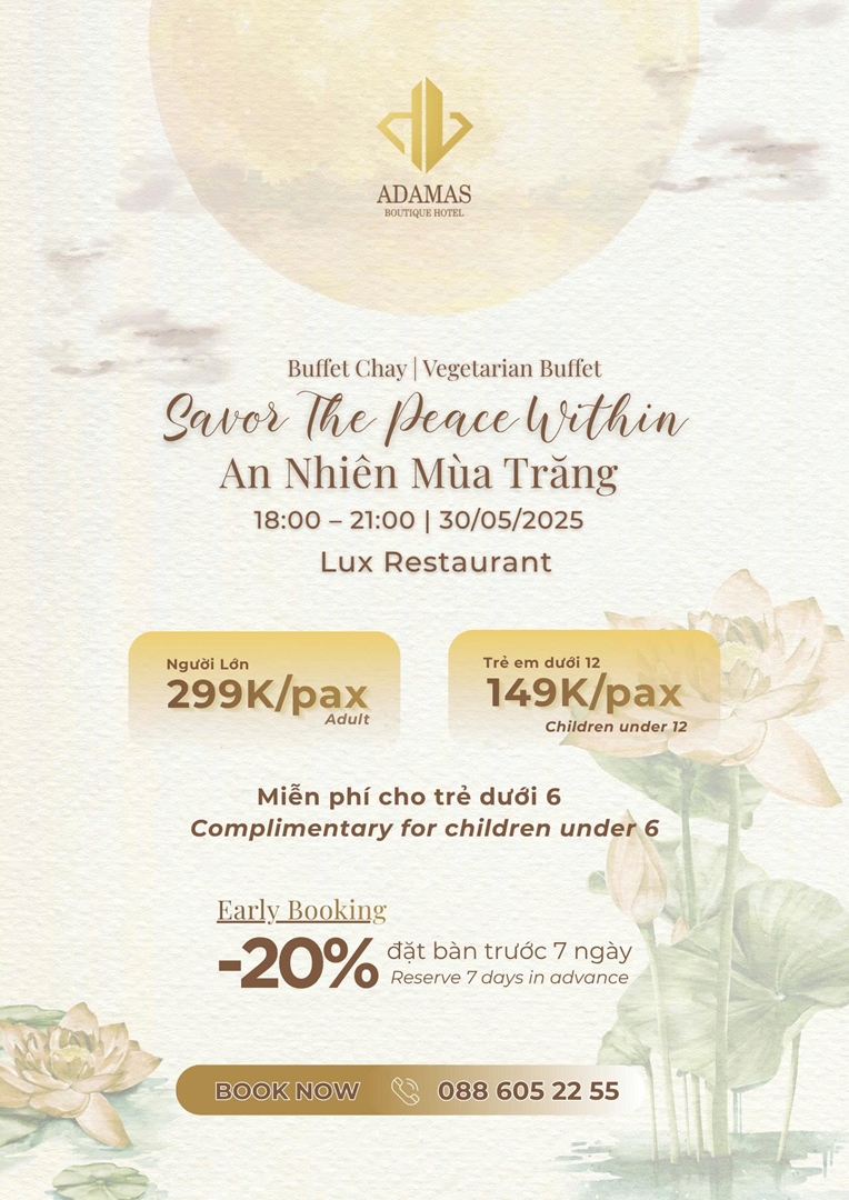 𝑩𝒖𝒇𝒇𝒆𝒕 𝑪𝒉𝒂𝒚 𝑨𝒅𝒂𝒎𝒂𝒔 – Hành Trình Ẩm Thực Thanh Tịnh Giữa Không Gian Sang Trọng